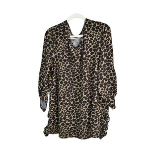 Terra Sky Stylish Leopard Print Tunic Sz 3X